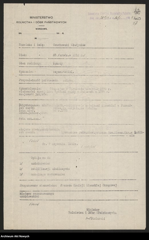 image.from.unit.number "Nominacje i dymisje w Urzędzie Zagospodarowania Odłogów; Państwowym Instytucie Gospodarstwa Wiejskiego; Poznańskim Ziemstwie Kredytowym; Głównym Urzędzie Ziemskim"