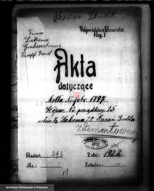image.from.unit.number "Zakłady chemiczne Łakoma T. Akcyjna w Poznaniu nr woj. 25"