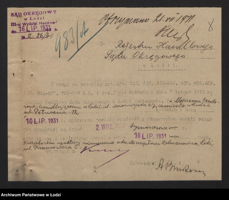 Obraz 10 z jednostki "Mojsze Cender - sprzedaż towarów manufakturowych"