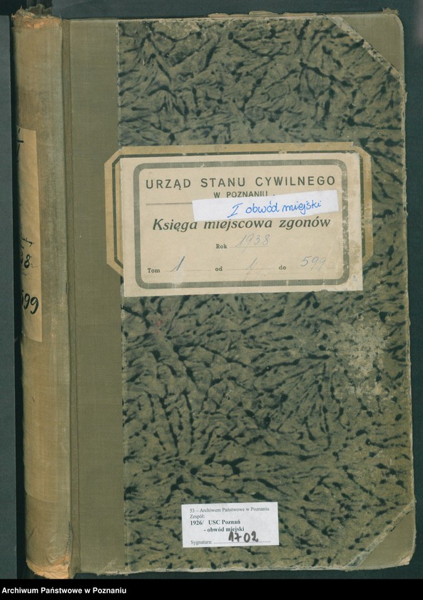Obraz 2 z jednostki "Księga miejscowa zgonów tom I [Rejestr główny zgonów]"