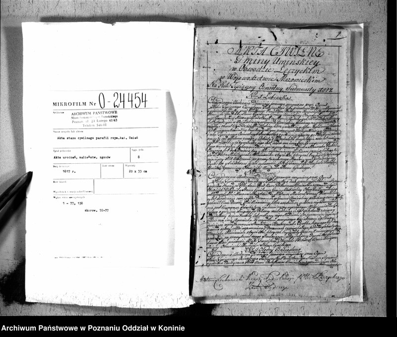 Obraz 3 z jednostki "Akta urodzonych, zaślubionych, zmarłych"