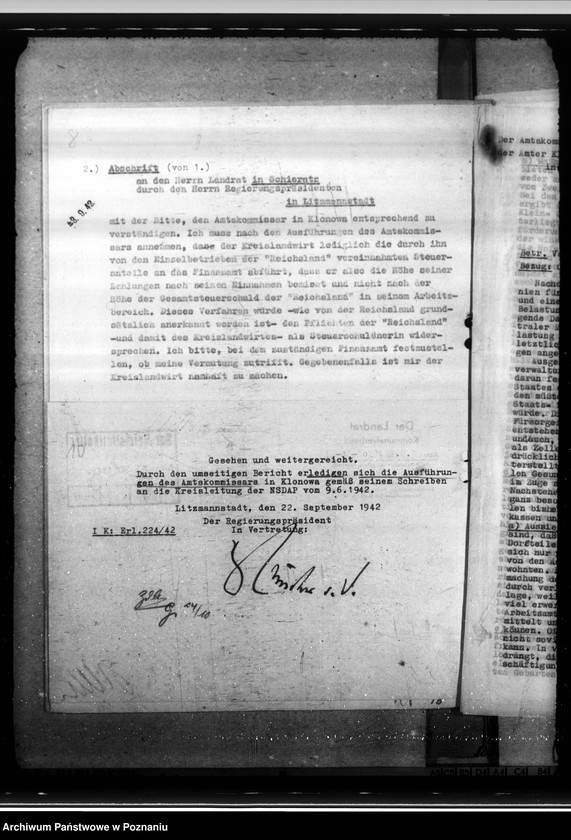 Obraz 14 z jednostki "Tätigkeitsberichte des Landrats des Kreises Schieratz über gemeindliche Finanz- und Steuerpolitik, sowie die Volkspflegekosten und Massnahmen auf dem Gebiete der Volkspflege"