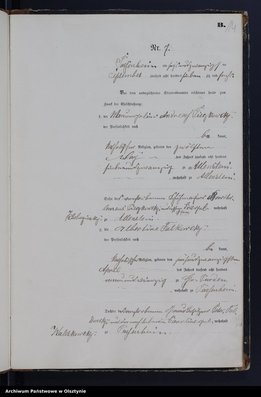 image.from.unit.number "Heiraths-Haupt-Register Nr 1 - 20"