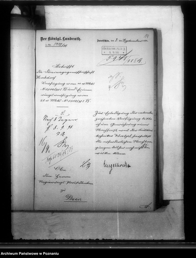 Obraz 18 z jednostki "Bildung der Draenage Genossenschaft Hochdorf Kreises Jarotschin /Wysogotówek/"