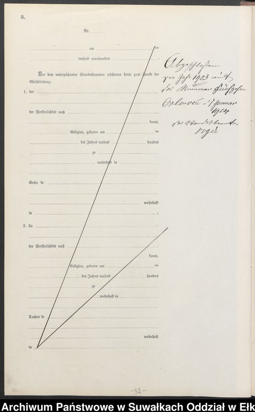 image.from.unit.number "Heiraths-Neben-Register des Preussischen Standes-Amtes Orlowen Kreis Lötzen"