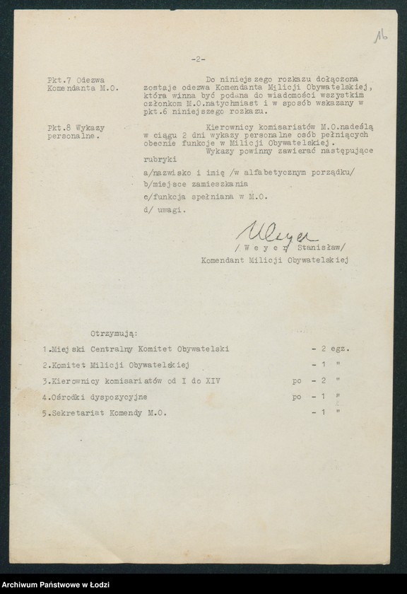 Obraz 18 z jednostki "[Akta I-go Komisariatu Milicji Obywatelskiej - zarządzenia i rozkazy Komendy Milicji Obywatelskiej i władz niemieckich]"