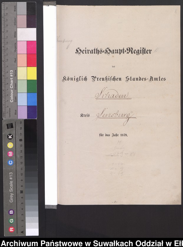 image.from.unit.number "Heiraths-Haupt-Register des Königlich Preussischen Standes-Amtes Schaden Kreis Sensburg"