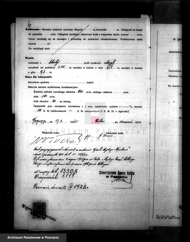 Obraz 10 z jednostki "Majętność Boguszyn pow. jarociński nr fabr. kotła 1232 nr woj. kotła 6120"