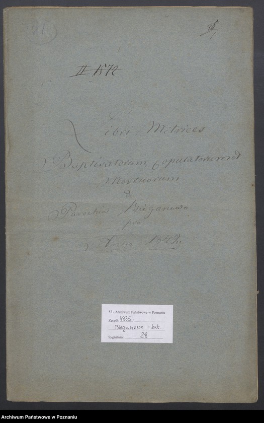 Obraz 2 z jednostki "Libri Metrices Baptisatorum, Copulatorum et Mortuorum."