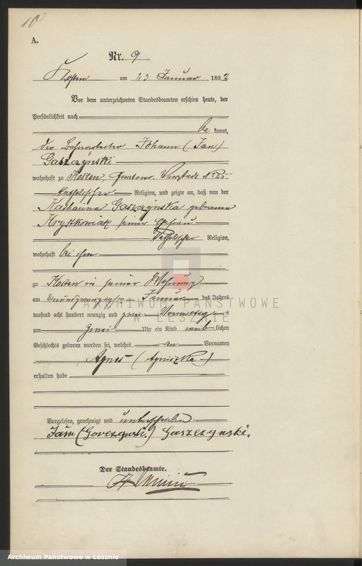 Obraz 13 z jednostki "[Księga urodzeń - miasto]"