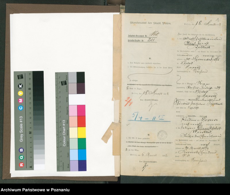 Obraz 3 z jednostki "[Dokumenty dostarczone przez narzeczonych do zawarcia związku małżeńskiego za 1902 rok. Tom V]"