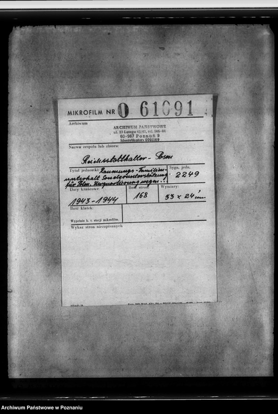 Obraz 2 z jednostki "Räumungs - Familienunterhalt. Sonderunterstützung für Polen. Umquartierung wegen Luftgeführdung"