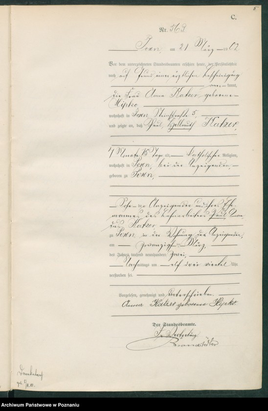 Obraz 8 z jednostki "Księga miejscowa zgonów t. II"