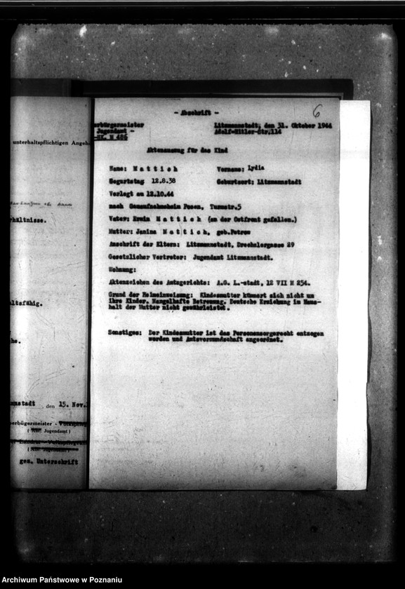 Obraz 10 z jednostki "[Akta personalne wychowanki Lydii Mattich, ur. 12 VIII 1838]."