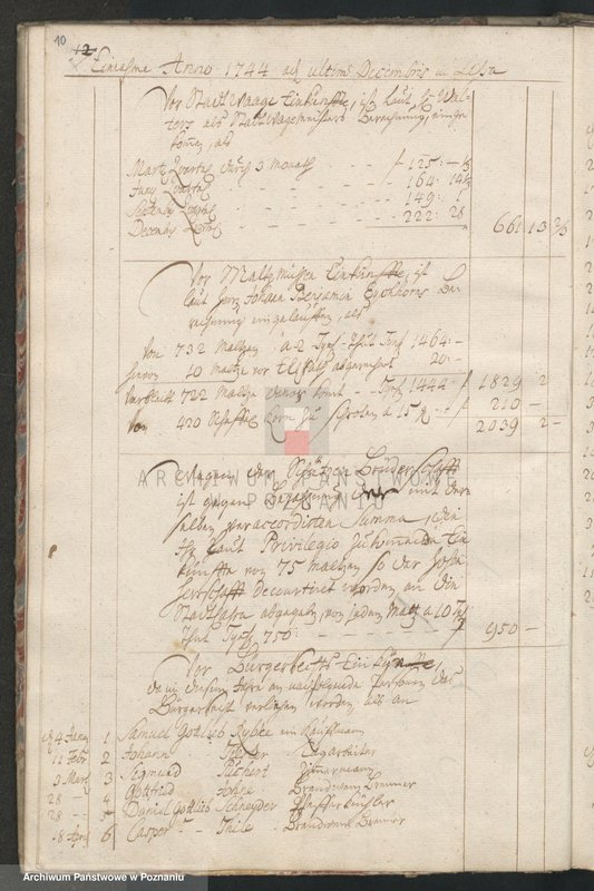 image.from.unit.number "Rechnung der Stadt Lissa; język niemiecki"