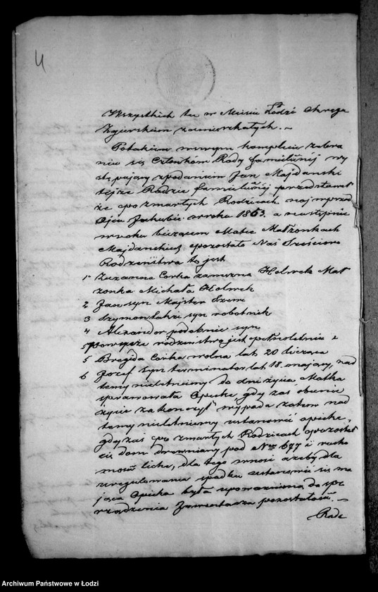 Obraz 8 z jednostki "Akta tyczące się ustanowienia opieki nad nieletnimi Brygidą i Józefem rodzeństwem Majdańskimi pozostałymi i dopełnionego spisu inwentarza pozostałości"