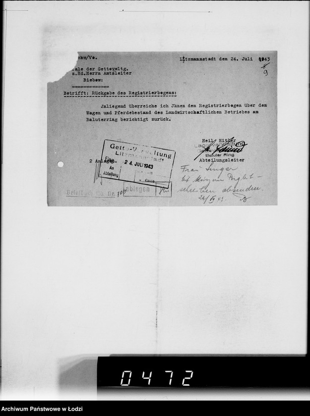 Obraz 13 z jednostki "Akten betr.Correspondenz an Hern Oberbürgermeister und Bürgermeister"