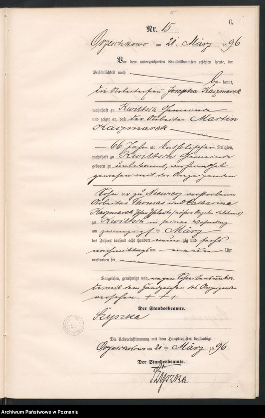 Obraz 18 z jednostki "Księga zgonów"