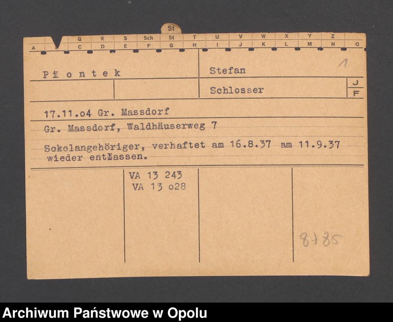 Obraz 3 z jednostki "[Piontek Stefan, ur. 17.11.1904 Gr. Massdorf]"