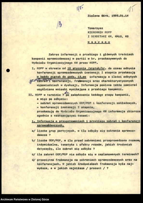 image.from.unit.number "Teleksy z KW do KC, styczeń - maj 1985"