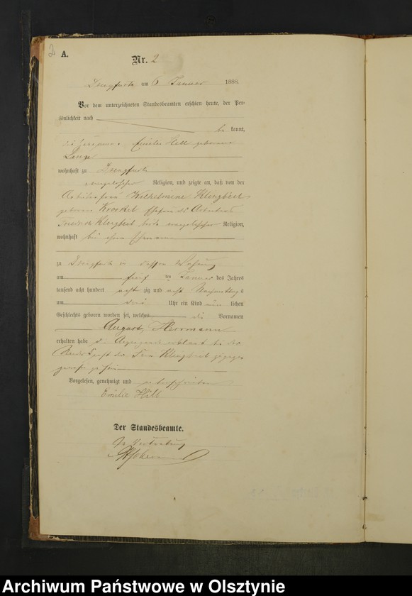 Obraz z jednostki "Geburts-Haupt-Register Nr 1 - 65"