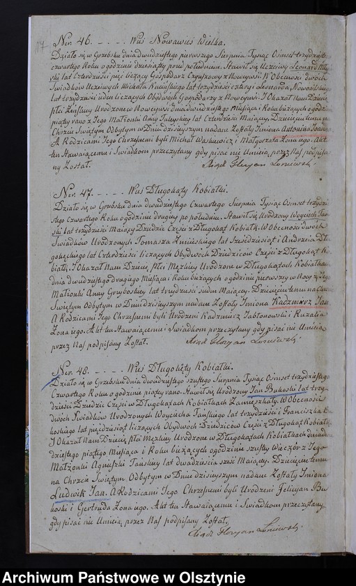 image.from.unit.number "Akta Stanu Cywilnego Gminy Grzebskiey Urodzenia, Zawartych Małżeństw, Zeyścia z Roku 1834"