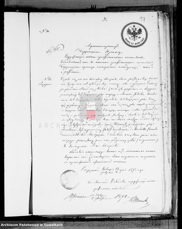 image.from.unit.number "Dokmenty v Aktam brakosočetanij Vejsejskogo Rimsko-Katoličeskogo pichoda 1878 goda"