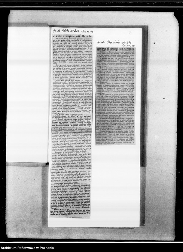 Obraz 6 z jednostki "Plebiscyt na Warmii i Mazurach [wycinki prasowe]"