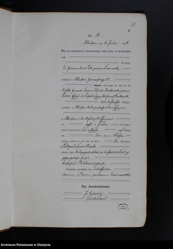 image.from.unit.number "Geburts-Haupt-Register Tom I, Nr 1-597"