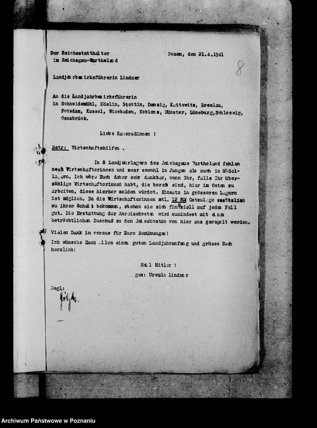 Obraz 12 z jednostki "Okólniki i zarządzenia dla Landjahrlager"