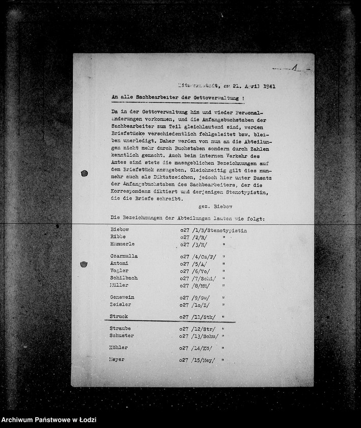 Obraz 5 z jednostki "Anordungen Getto V. von Biebow"