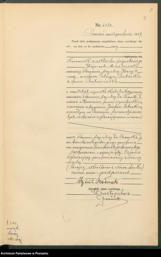 Obraz 7 z jednostki "Księga miejscowa zgonów tom V [Rejestr główny zgonów]"