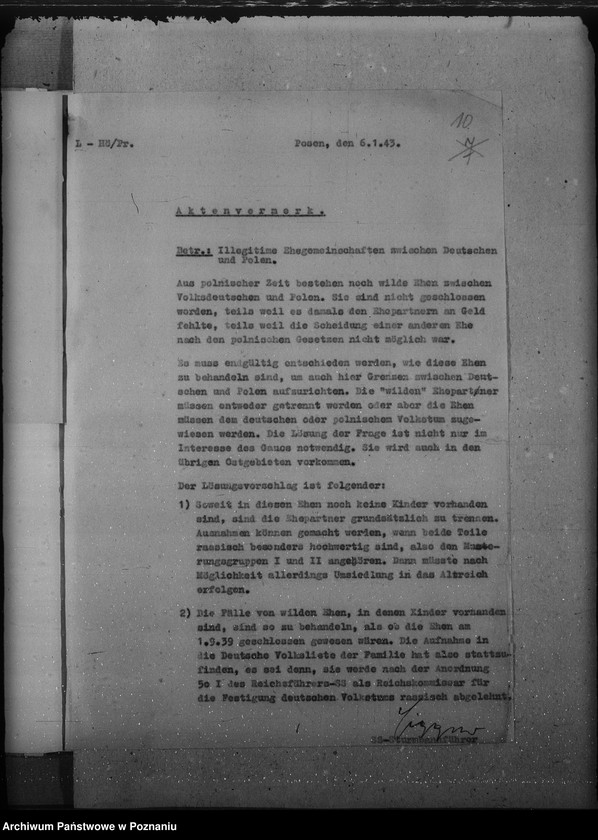 Obraz 14 z jednostki "Verkehr Deutscher mit Polen. Illegitime Ehegemeinschaften zwischen Deutschen und Polen"
