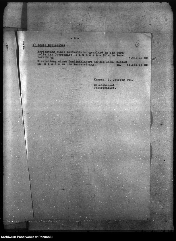 Obraz 10 z jednostki "Kreisbauamt Kempen - Wykaz prac budowlanych dla posterunków policji i urzędów"