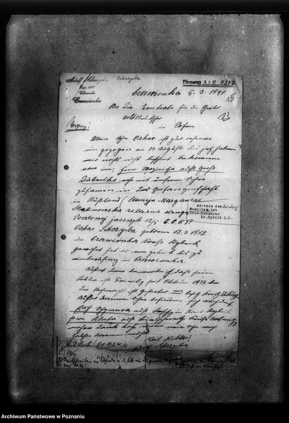 Obraz 20 z jednostki "Korespondencja w sprawie miejscowych Niemców z Wielkopolski i Śląska, którzy zginęli w 1939 roku"