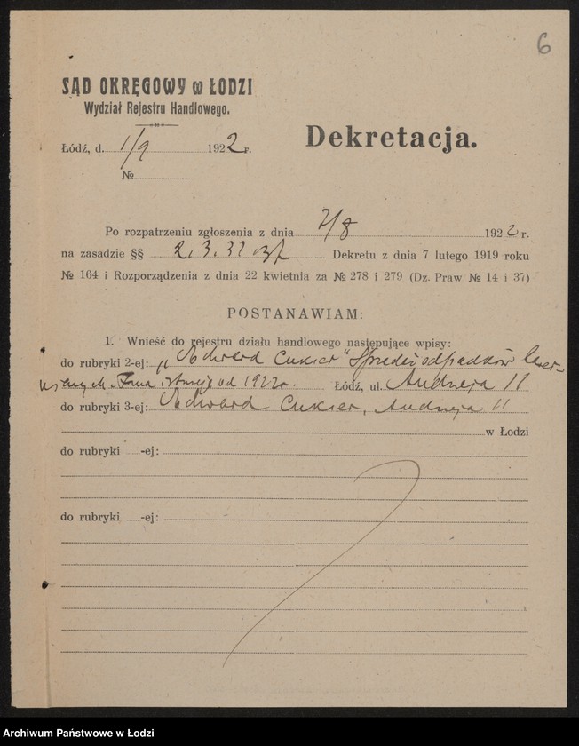 Obraz 8 z jednostki "Edward Cukier – sprzedaż odpadków bawełnianych"