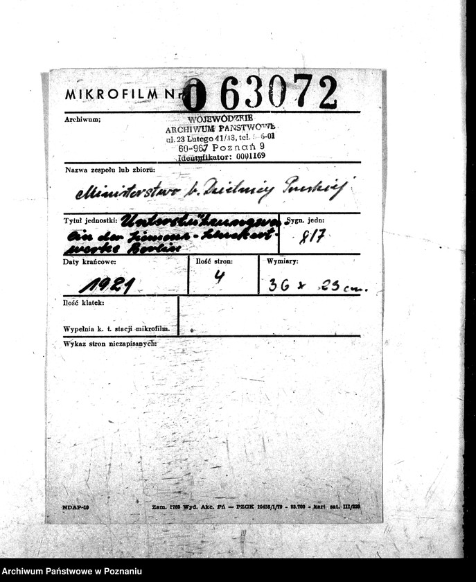 Obraz 2 z jednostki "Unterstuetzungsverein der Siemens - Schuckert - werke Berlin"