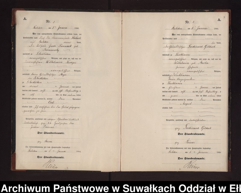 image.from.unit.number "Geburts-Neben-Register des Preussischen Standes-Amtes Stasswinnen Kreis Loetzen"