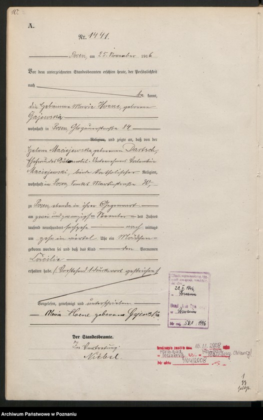 Obraz 12 z jednostki "Księga miejscowa urodzeń tom IV [Rejestr główny urodzeń]"