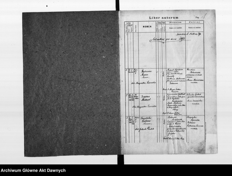 image.from.unit.number "Parafia: Lwów, parafia św. Andrzeja. Dekanat: Lwów. Księga metrykalna urodzeń, ślubów i zgonów dla całej parafii."