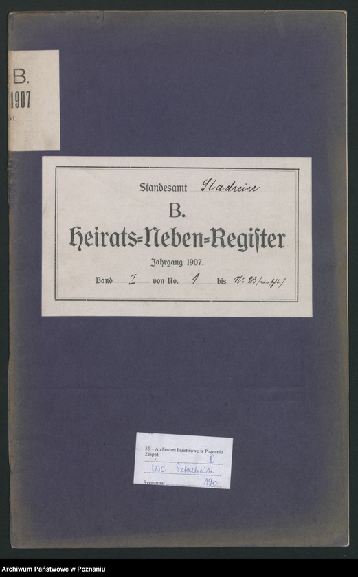 Obraz 2 z jednostki "Heiraths-Neben-Register [wtóropis]"