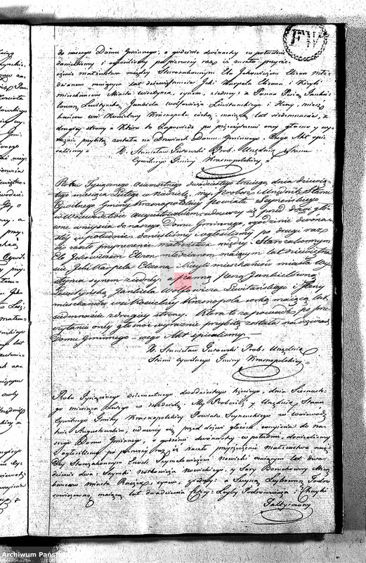 image.from.unit.number "Akta Zaślubionych Gminy Krasnopolskiey R-ku 1823. Powiat Seyneński. Województwo Augstowskie."