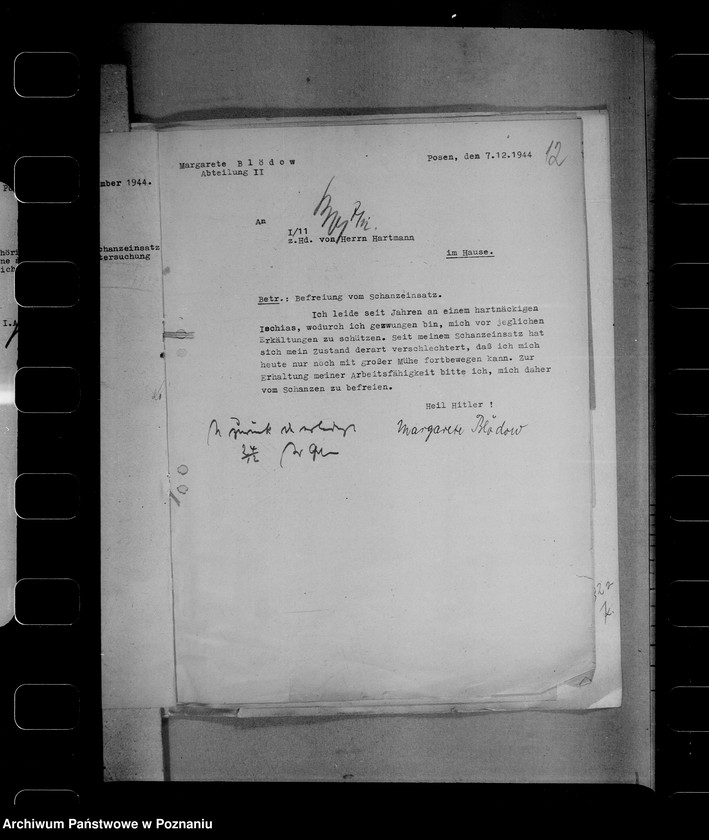 Obraz 17 z jednostki "Befreiung von Schanzarbeiten (weiblicha Gefolgschaftsmitglieder)"