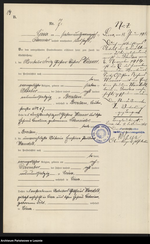 Obraz 17 z jednostki "[Księga małżeństw]"