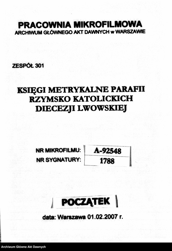 image.from.unit.number "Parafia: Podwysokie. Dekanat: Brzeżany. Kopie z ksiąg metrykalnych ur., śl., zg. dla wsi: Podwysokie, Cześniki, Danilcze, Demnia, Honoratówka, Hucisko, Kurzany, Lipica Górna i Dolna, Łopuszna, Sarnki Górne*, Wólka, Żołczów."