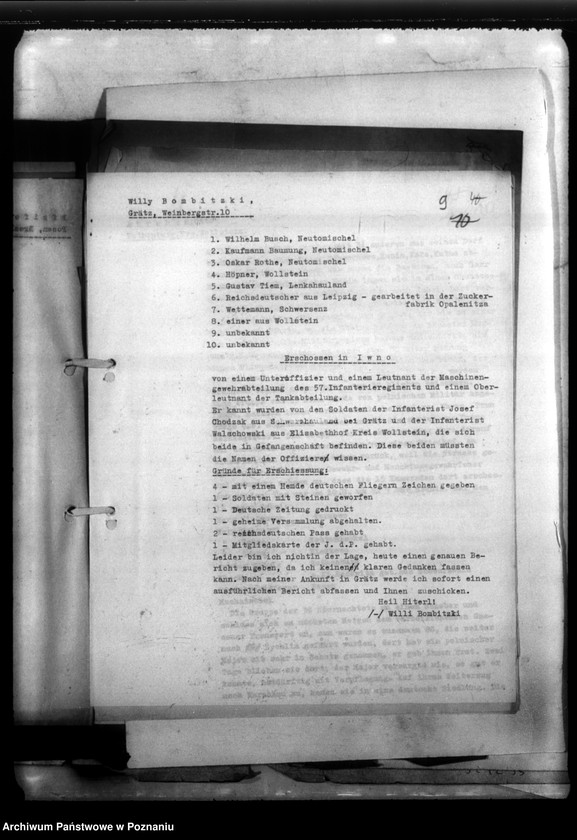 Obraz 12 z jednostki "Berichte über Verhaftungen, Misshandlungen usw."