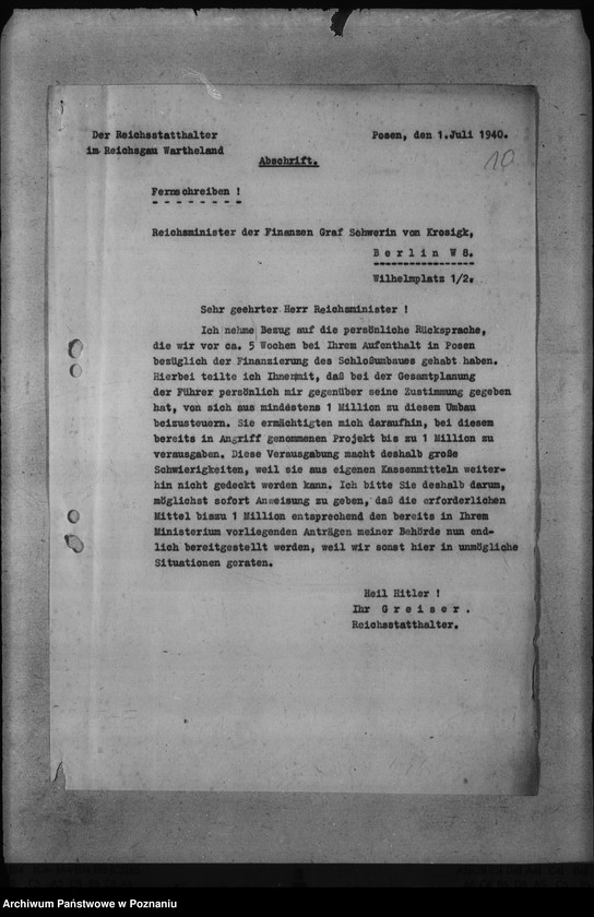 Obraz 14 z jednostki "Finansowanie przebudowy zamku w Poznaniu"