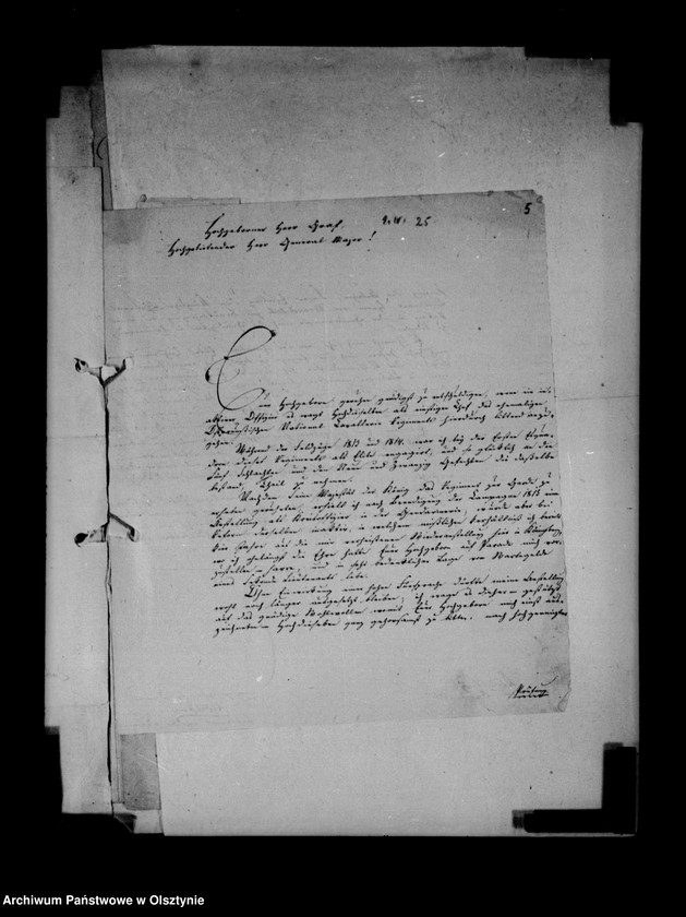 image.from.unit.number "/Schriftwechsel des Kommandeurs der 2 Kavalerie- Brigade Gf. Karl Lehndorff u. a. /"