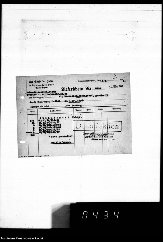 image.from.unit.number "[Dowody dostawy umundurowania dla] Heeresbekleidungsamt Berlin II"