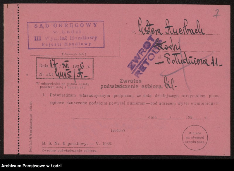 Obraz 9 z jednostki "Estera Auerbach- sprzedaż papieru"